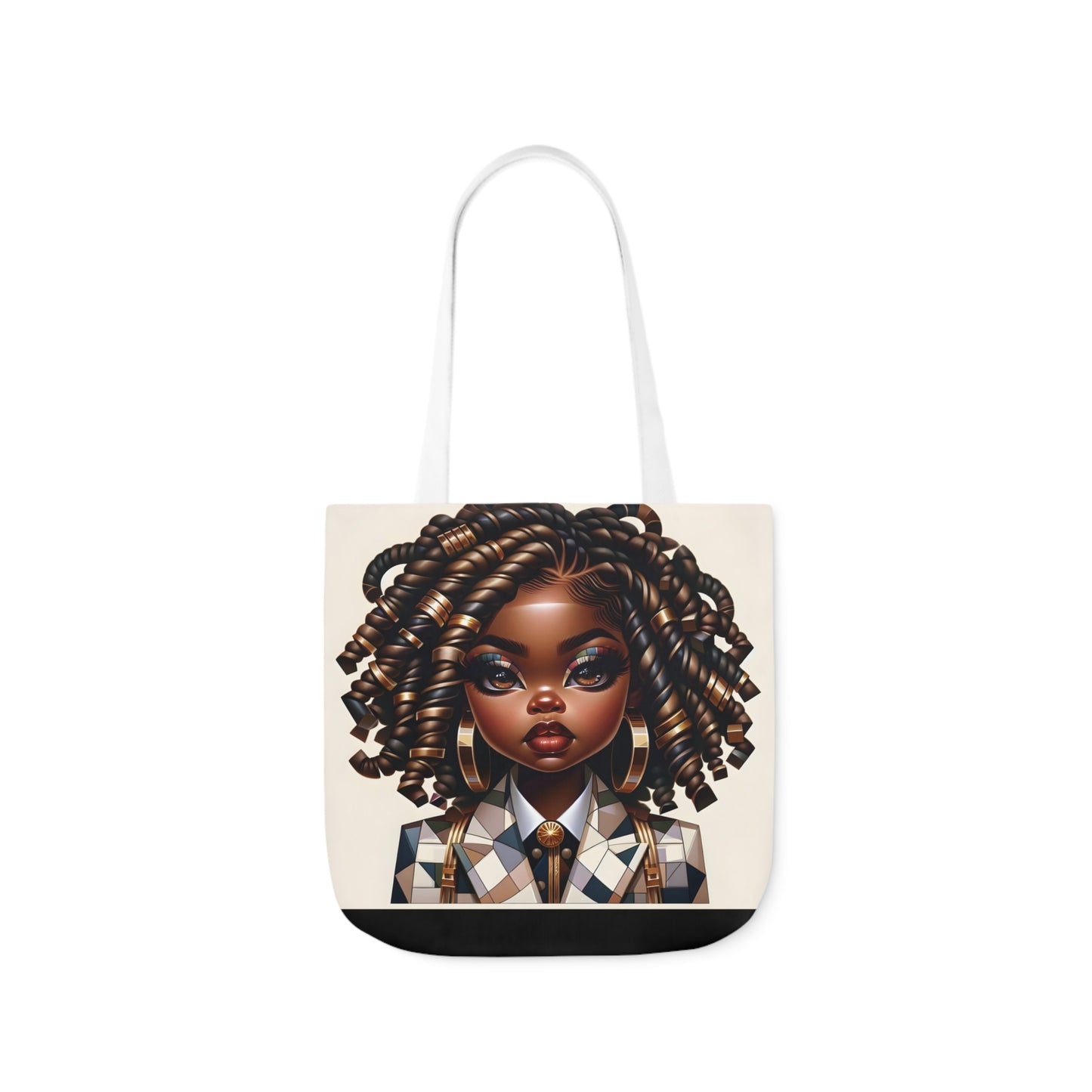 Canvas Tote Bag, 5-Color Straps - Regal Radiance: Tote Art Collection - #2011A