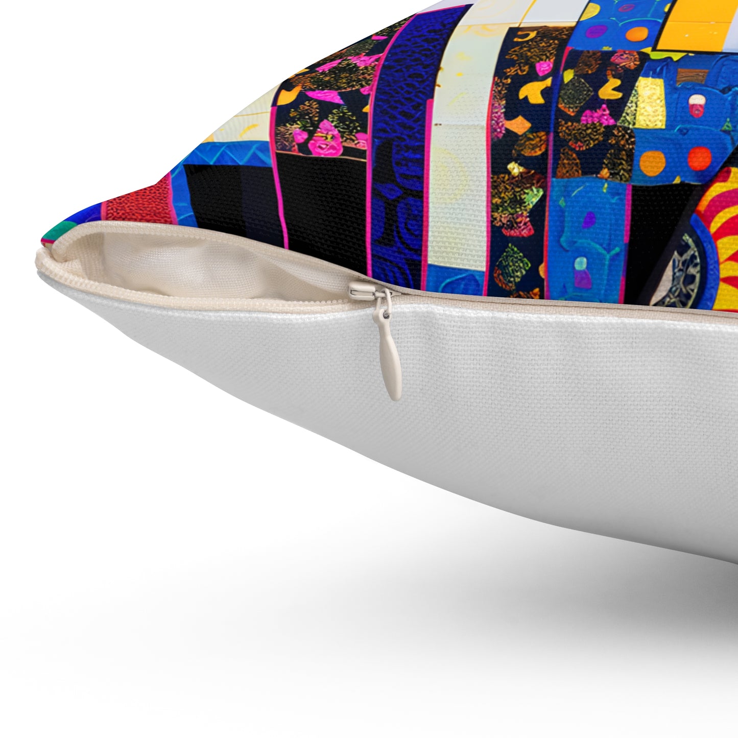 Spun Polyester Square Pillow - Black Girl Art - Velvet's View - Vibrant Visions - The Bohemian Collection