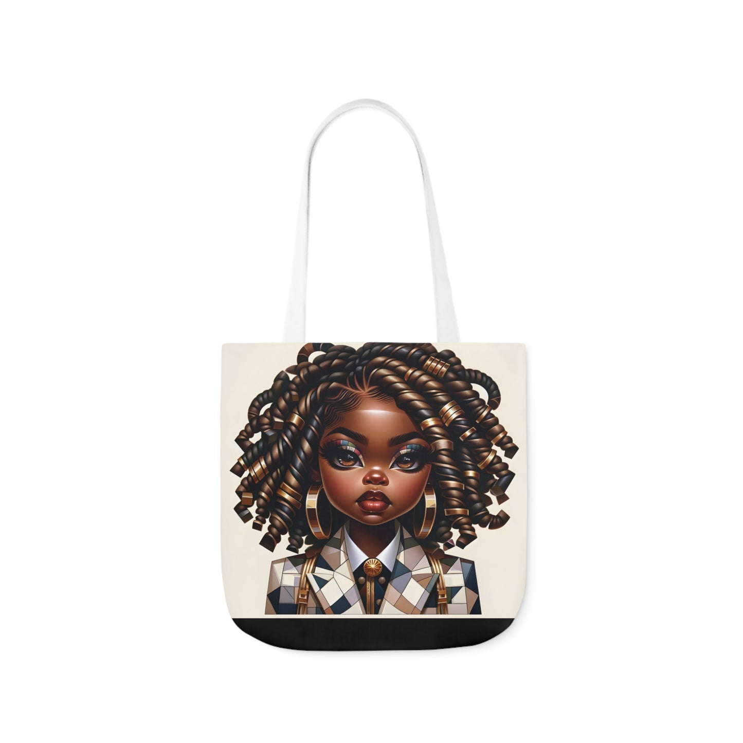 Canvas Tote Bag, 5-Color Straps - Regal Radiance: Tote Art Collection - #2011A