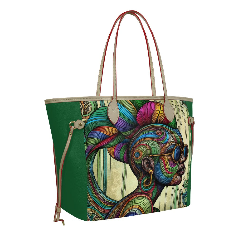 Rhythmic Radiance: Afrocentric Artistry for Fashion Accessories - Women PU Leather Handbags - #2013