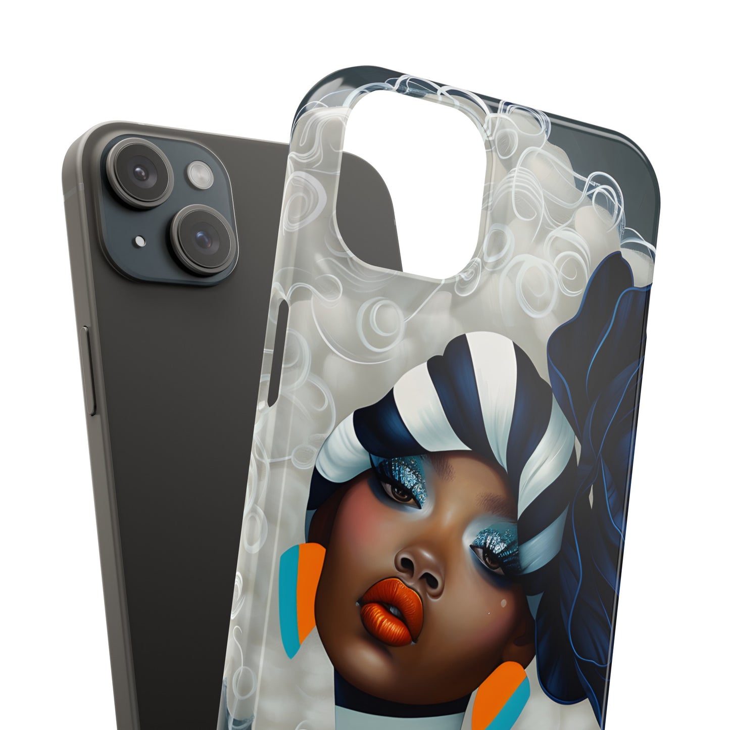 Slim Phone Cases - Black Girl Art - Velvet's View - Ethereal Vibrance