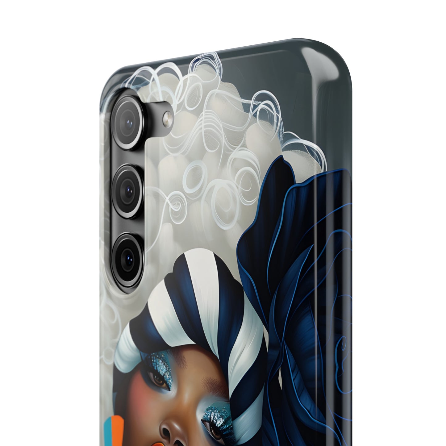 Slim Phone Cases - Black Girl Art - Velvet's View - Ethereal Vibrance