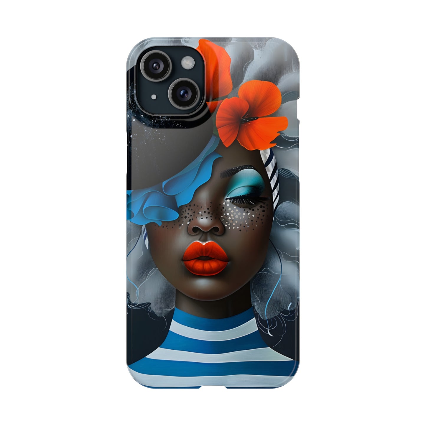 Slim Phone Cases - Black Girl Art - Velvet's View - Ethereal Vibrance