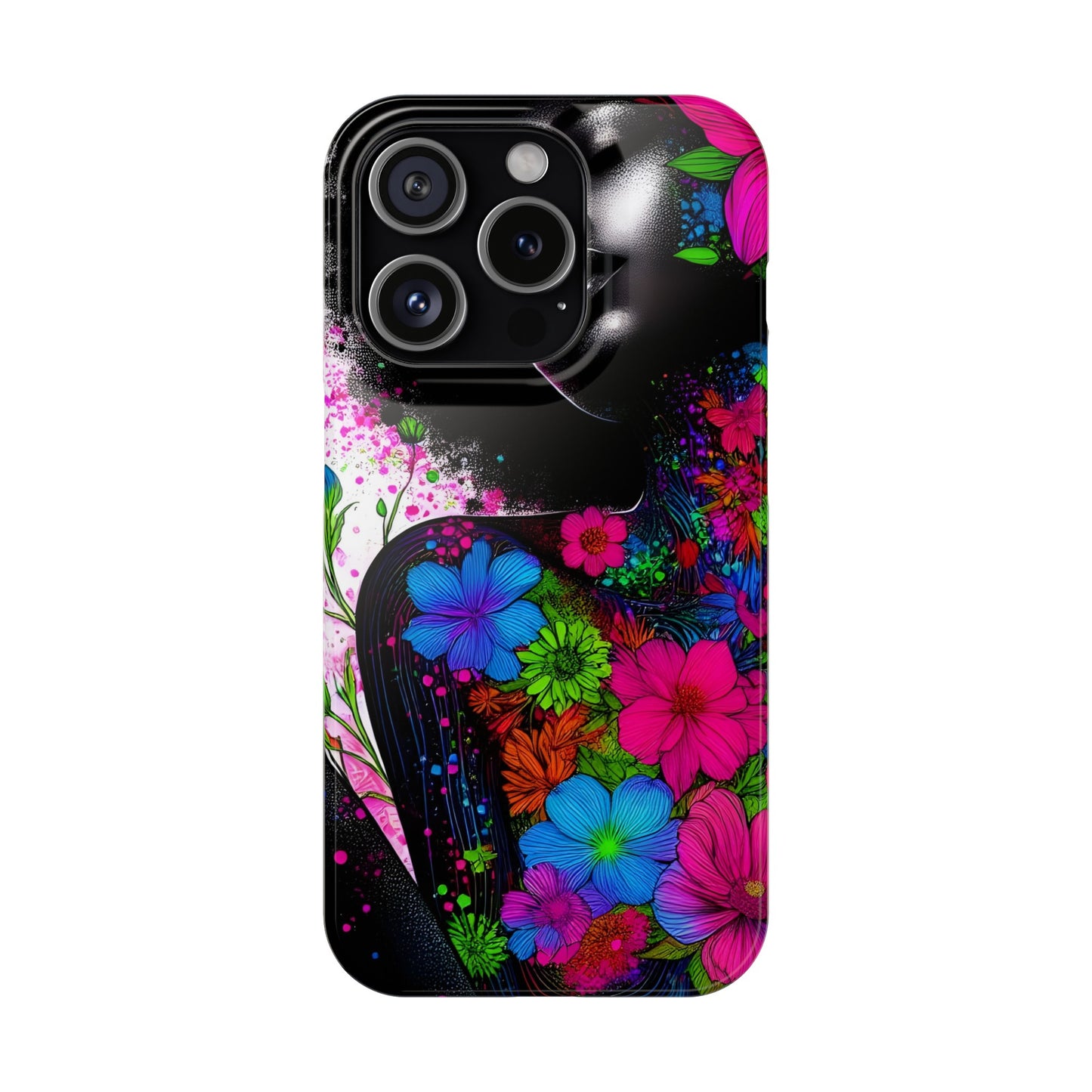 Slim Phone Cases - Black Girl Art - Velvet's View - Floral Fusion - The Essence of Nature and Beauty
