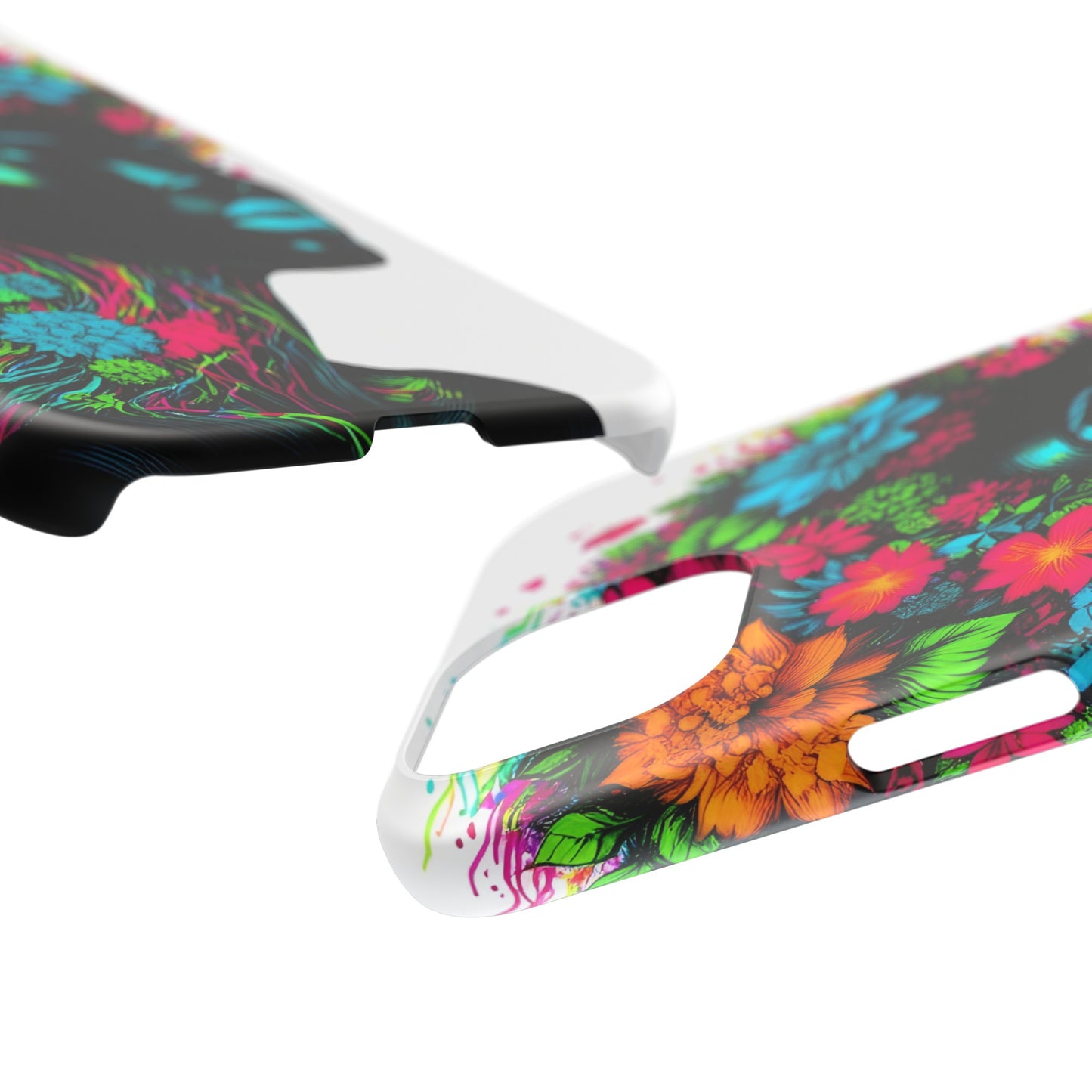 Slim Phone Cases - Black Girl Art - Velvet's View - Floral Fusion - The Essence of Nature and Beauty