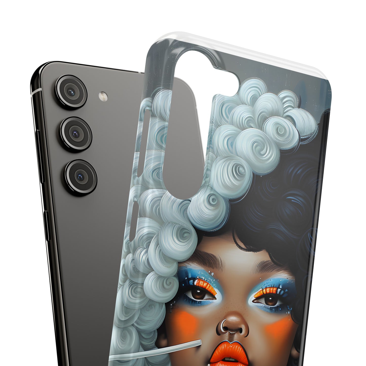 Slim Phone Cases - Black Girl Art - Velvet's View - Ethereal Vibrance
