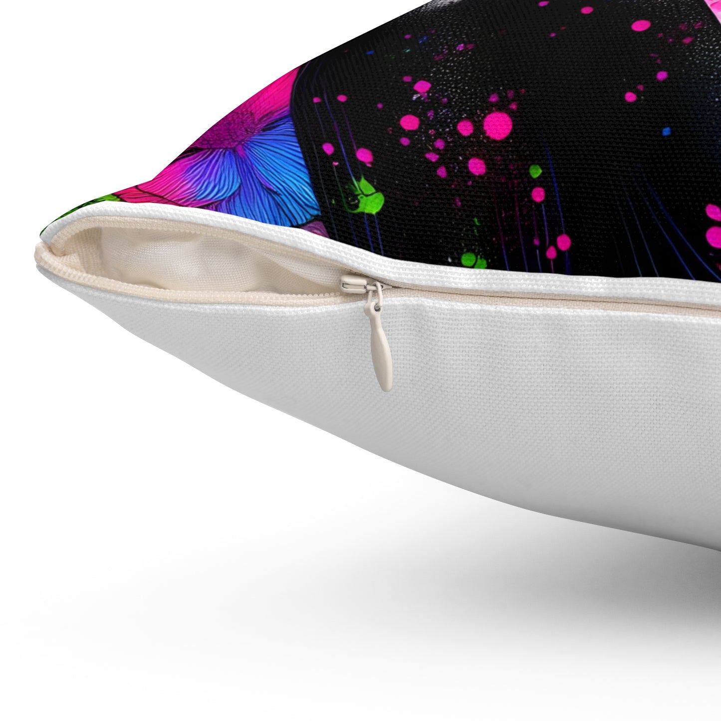 Spun Polyester Square Pillow - Floral Fusion - #2014