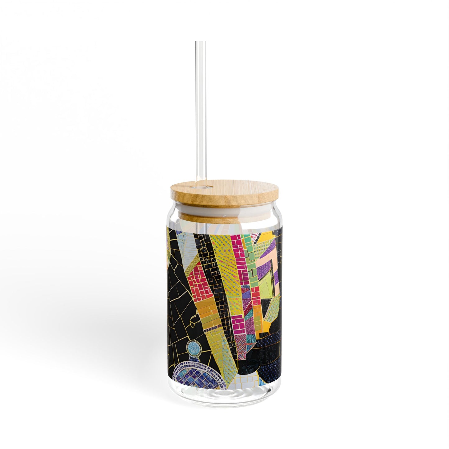 Sipper Glass - Black Girl Art - Velvet's View - Vibrant Visions - The Bohemian Collection - 16oz