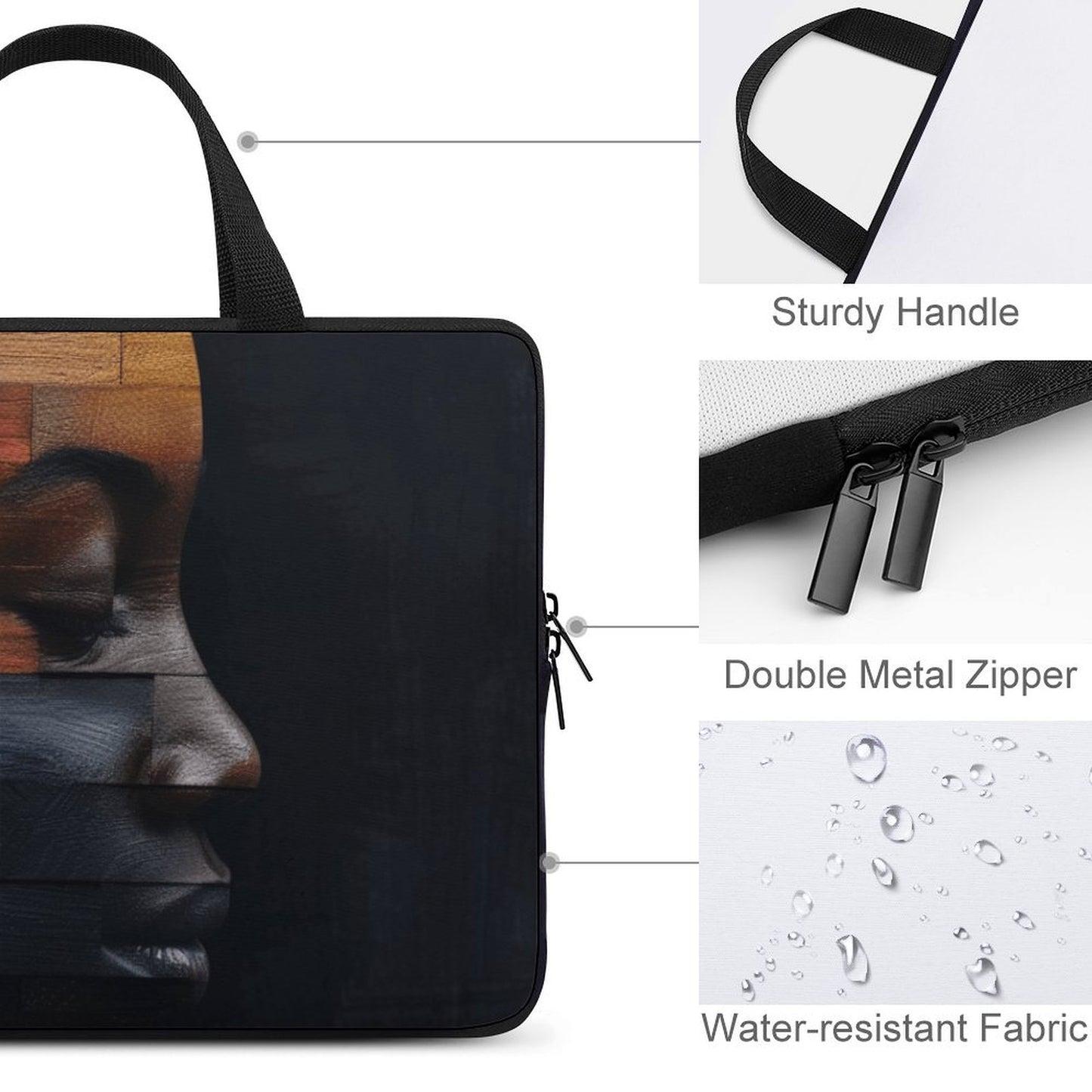 Laptop Bag - Black Girl Art - Velvet’s View: Artistic Laptop Covers Collection (Multiple Sizes) Laptop Bag - 2016