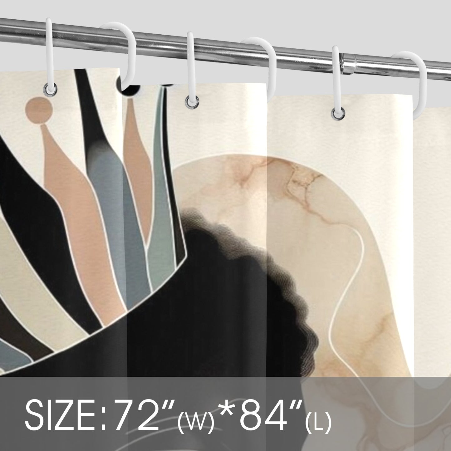 Afro Royalty Shower Curtain Collection – Black Queen Silhouette Art for Bathroom Décor - 308395431