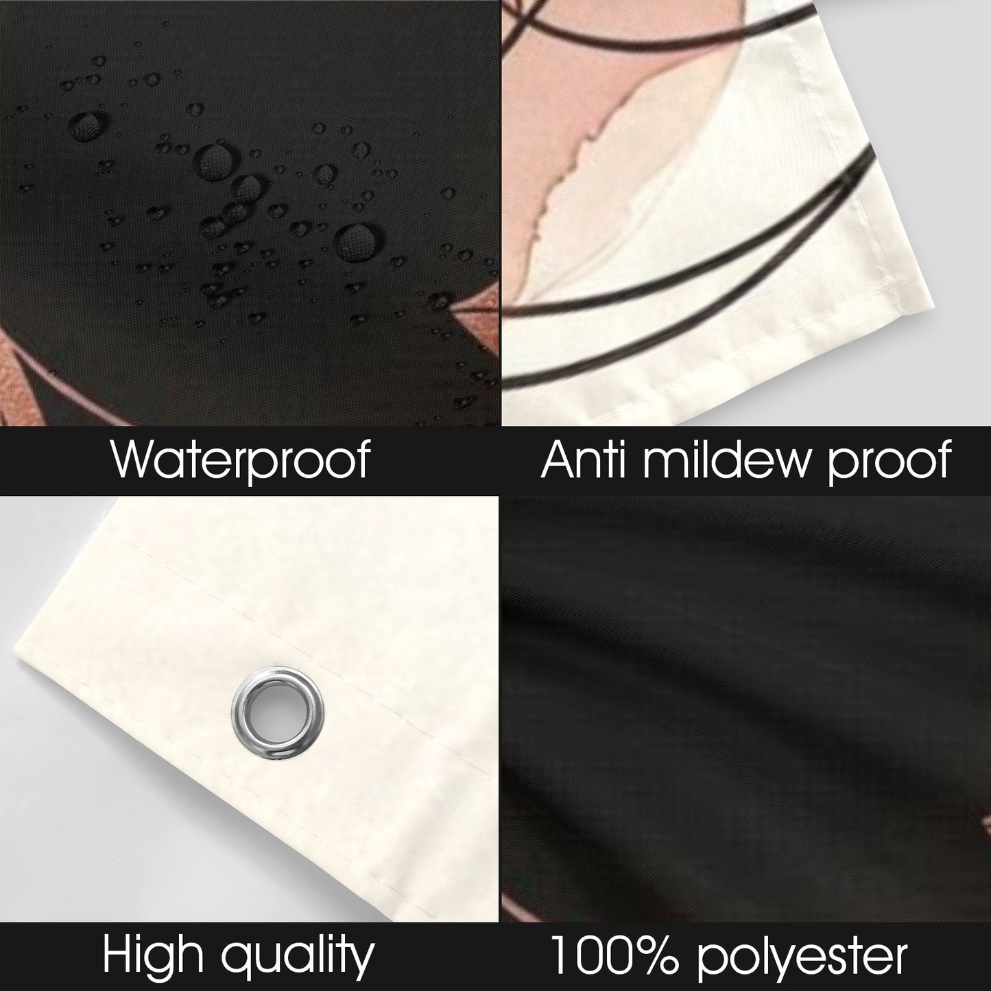 Minimalist Afrocentric Shower Curtain Collection – Black Woman Line Art, Boho Melanin Home Decor - 4828002