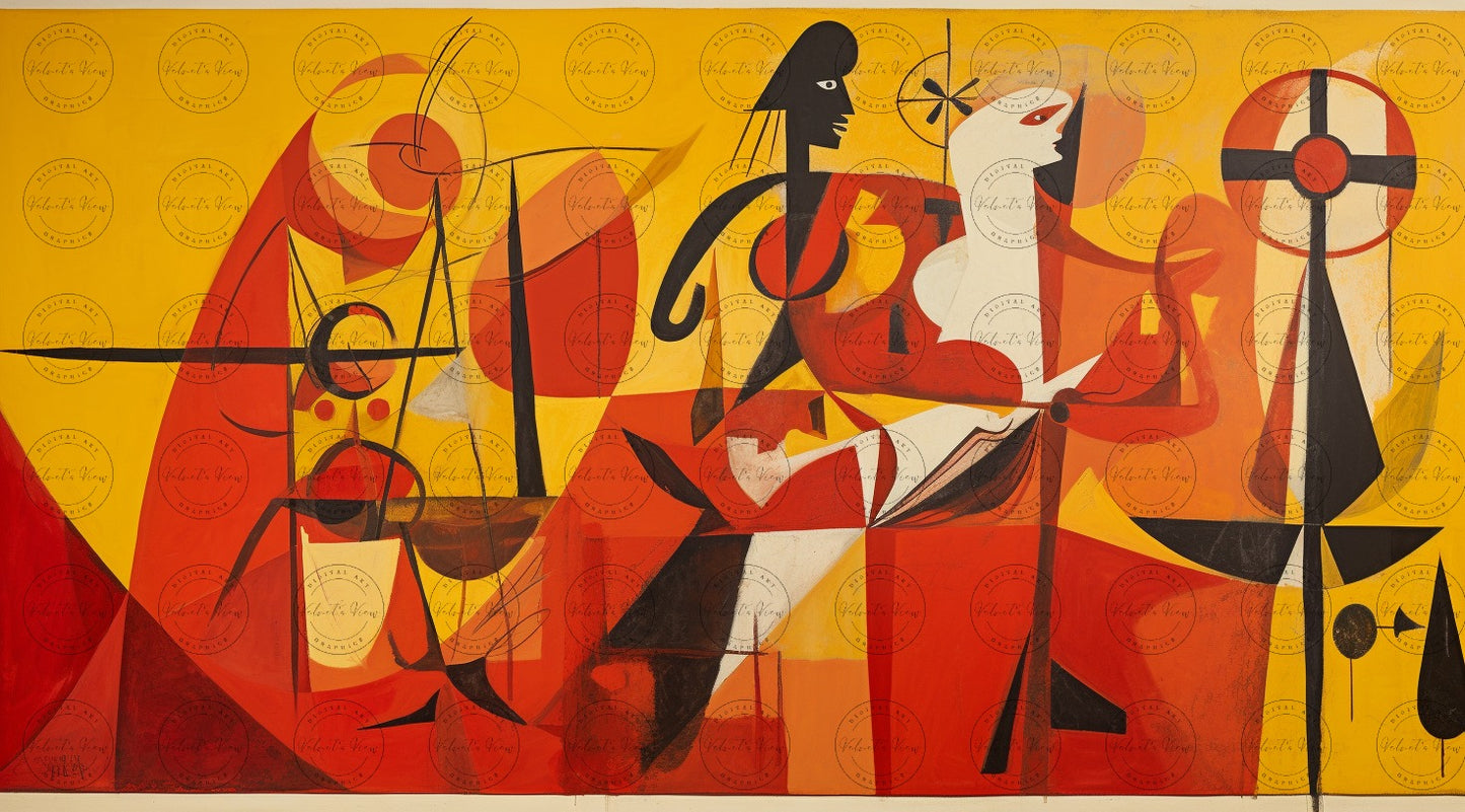 Digital Art - Passion in Red: A Dance of Figures and Lines - #2011