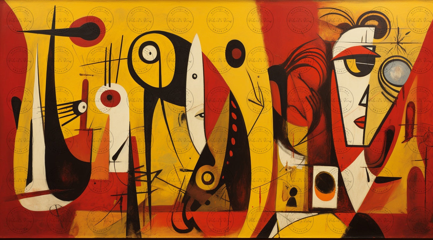 Digital Art - Passion in Red: A Dance of Figures and Lines - #2012
