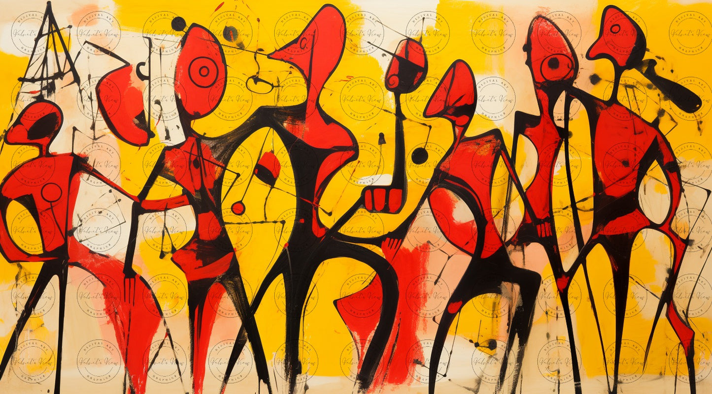 Digital Art - Passion in Red: A Dance of Figures and Lines - #2015