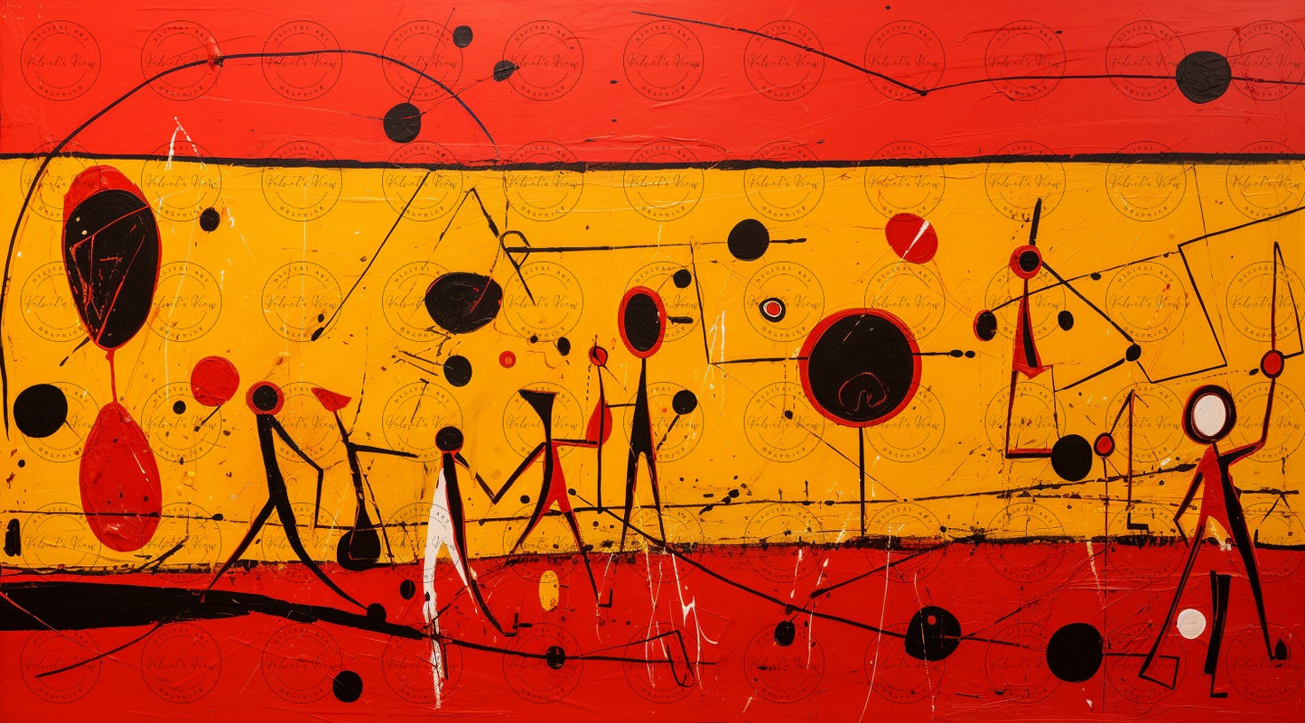 Digital Art - Passion in Red: A Dance of Figures and Lines - #2016