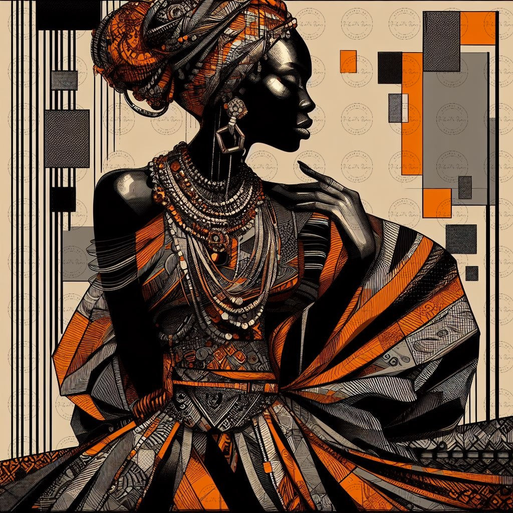 Digital Art - Afro-Futuristic Elegance: A Vibrant Fusion of African Fashion and Modern Artistry - #2020