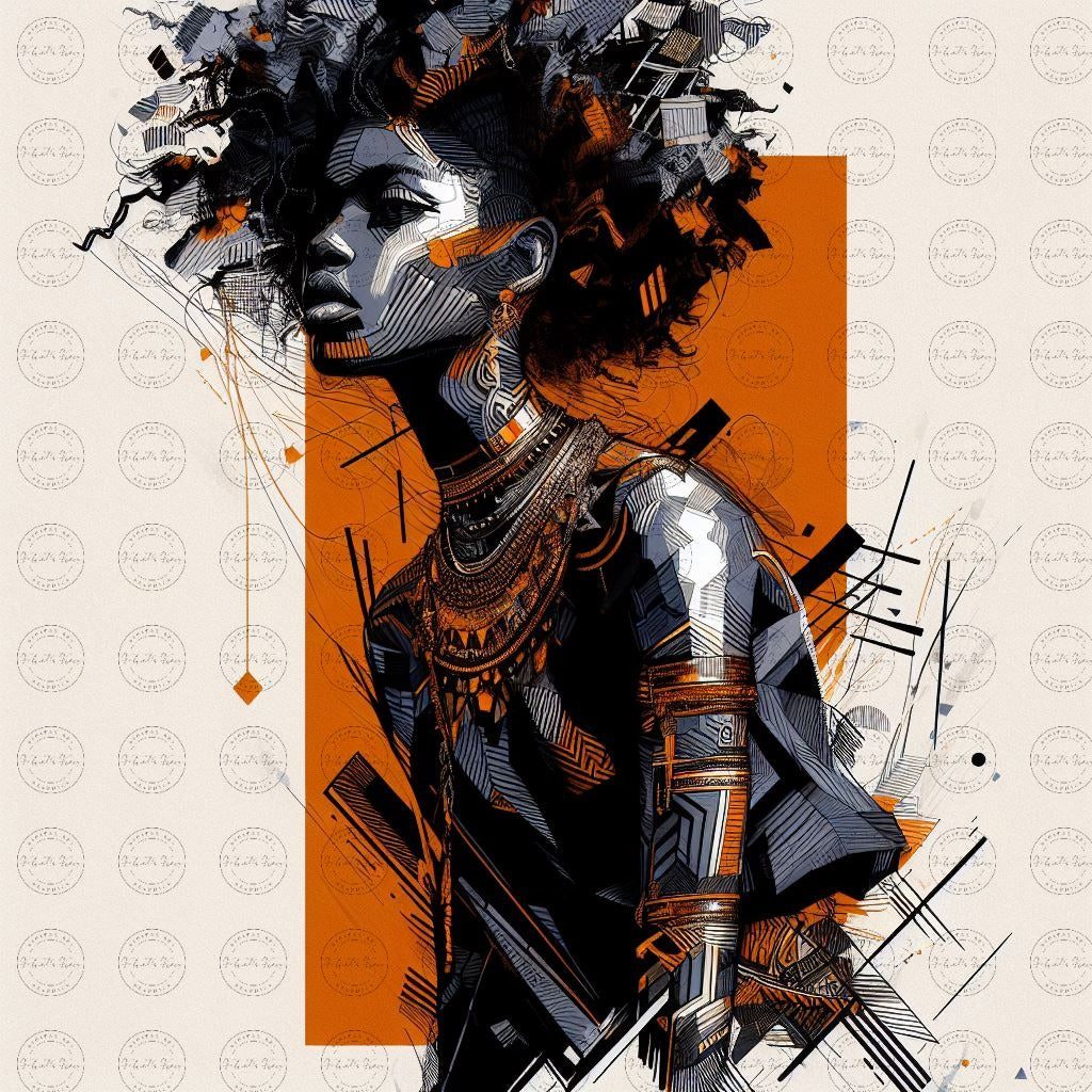 Digital Art - Afro-Futuristic Elegance: A Vibrant Fusion of African Fashion and Modern Artistry - #2011