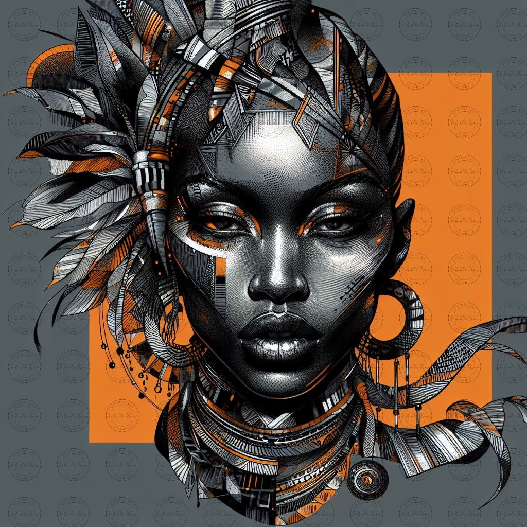 Digital Art - Afro-Futuristic Elegance: A Vibrant Fusion of African Fashion and Modern Artistry - #2012