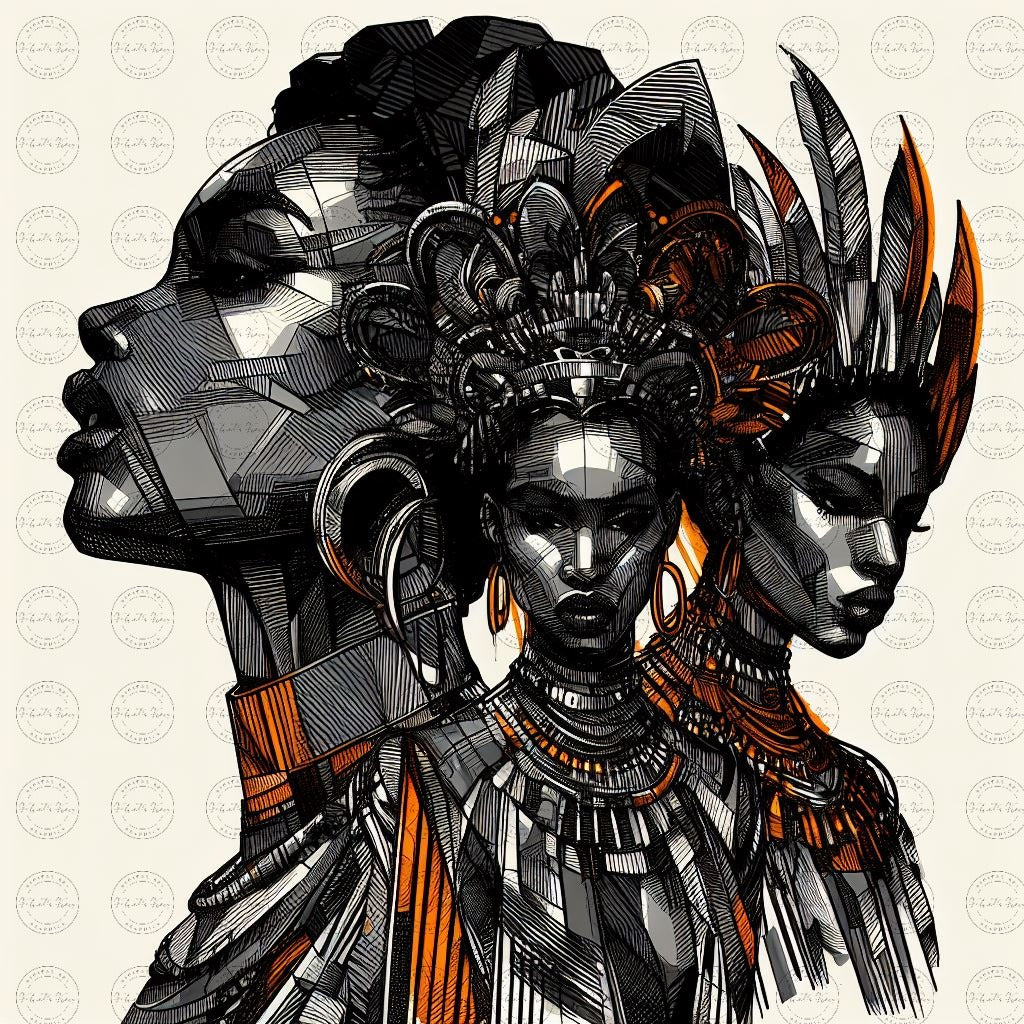 Digital Art - Afro-Futuristic Elegance: A Vibrant Fusion of African Fashion and Modern Artistry - #2014