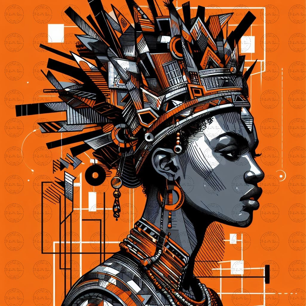 Digital Art - Afro-Futuristic Elegance: A Vibrant Fusion of African Fashion and Modern Artistry - #2015
