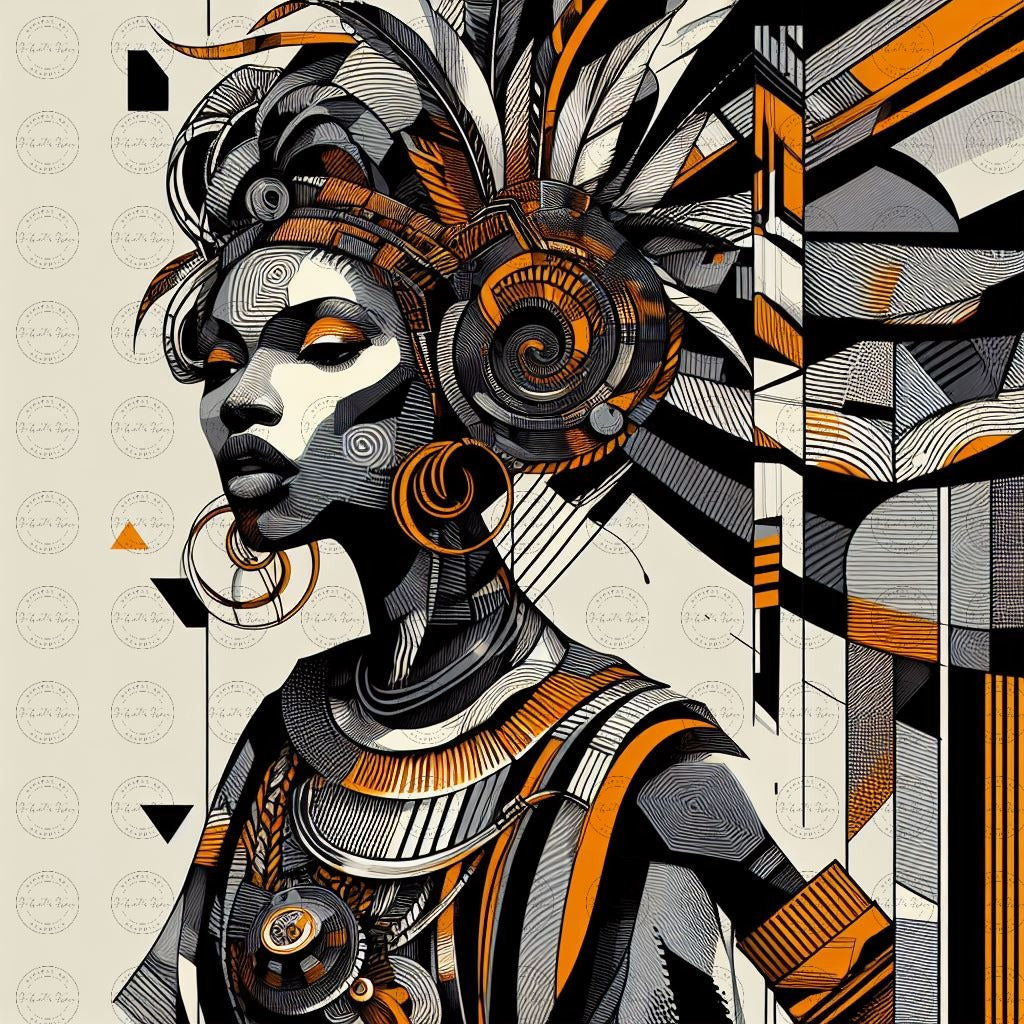 Digital Art - Afro-Futuristic Elegance: A Vibrant Fusion of African Fashion and Modern Artistry - #2016
