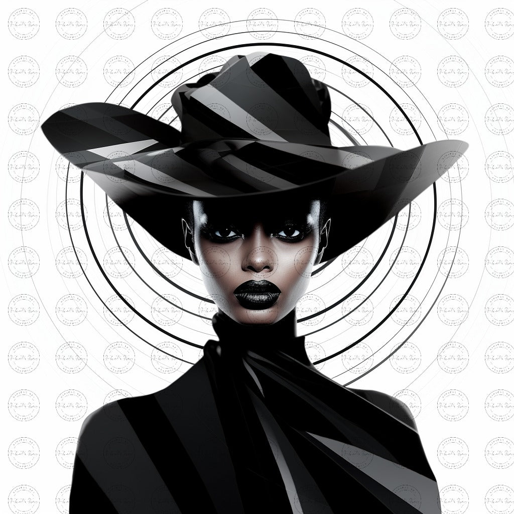 Digital Art - Avant-Garde Essence: Black Woman in White Space #2012