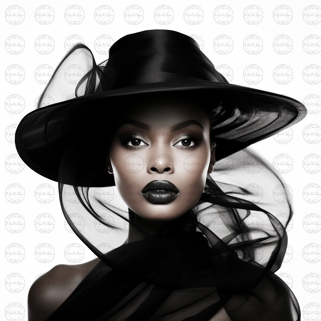 Digital Art - Avant-Garde Essence: Black Woman in White Space #2014