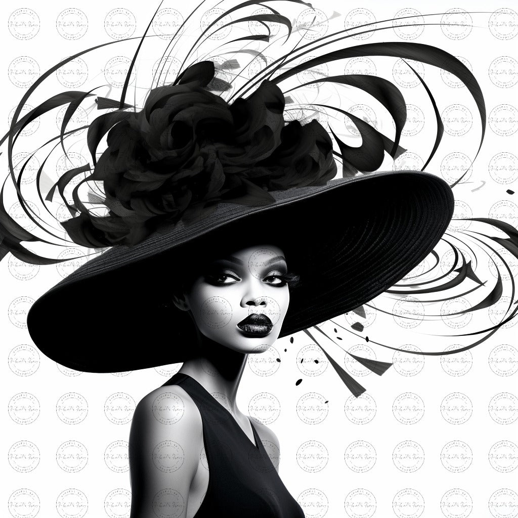 Digital Art - Avant-Garde Essence: Black Woman in White Space #2016