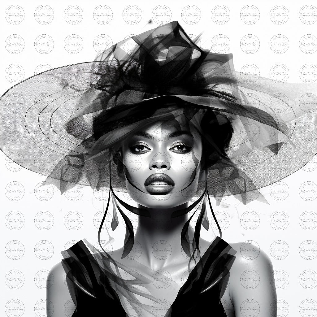 Digital Art - Avant-Garde Essence: Black Woman in White Space #2017