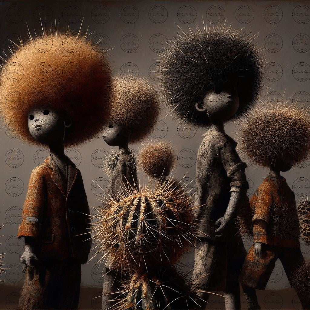 Digital Art - Meet the Prickleys!!! - Cactus Tales of Afro-Colombian Realms - #2018