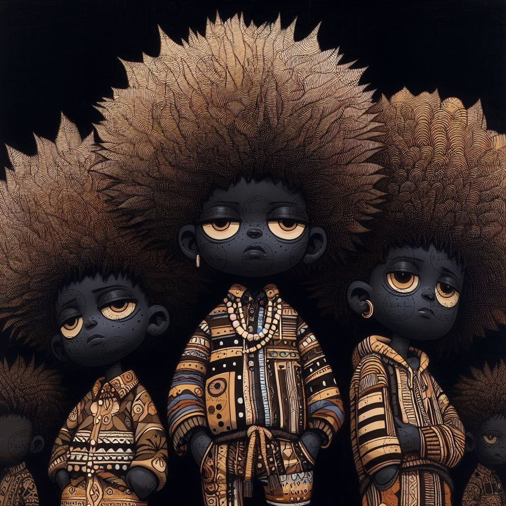 Digital Art - Meet the Prickleys!!! - Cactus Tales of Afro-Colombian Realms - #2011