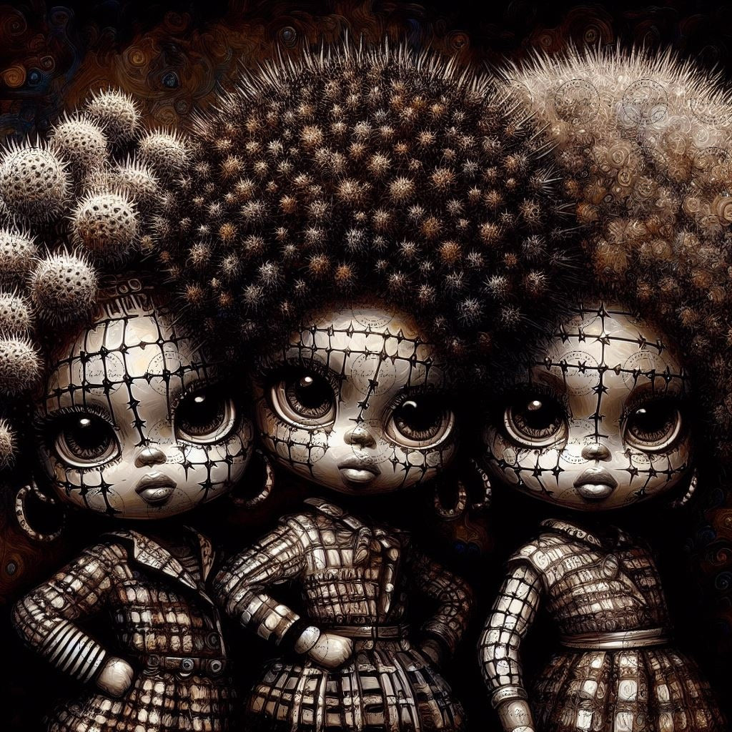 Digital Art - Meet the Prickleys!!! - Cactus Tales of Afro-Colombian Realms - #2019