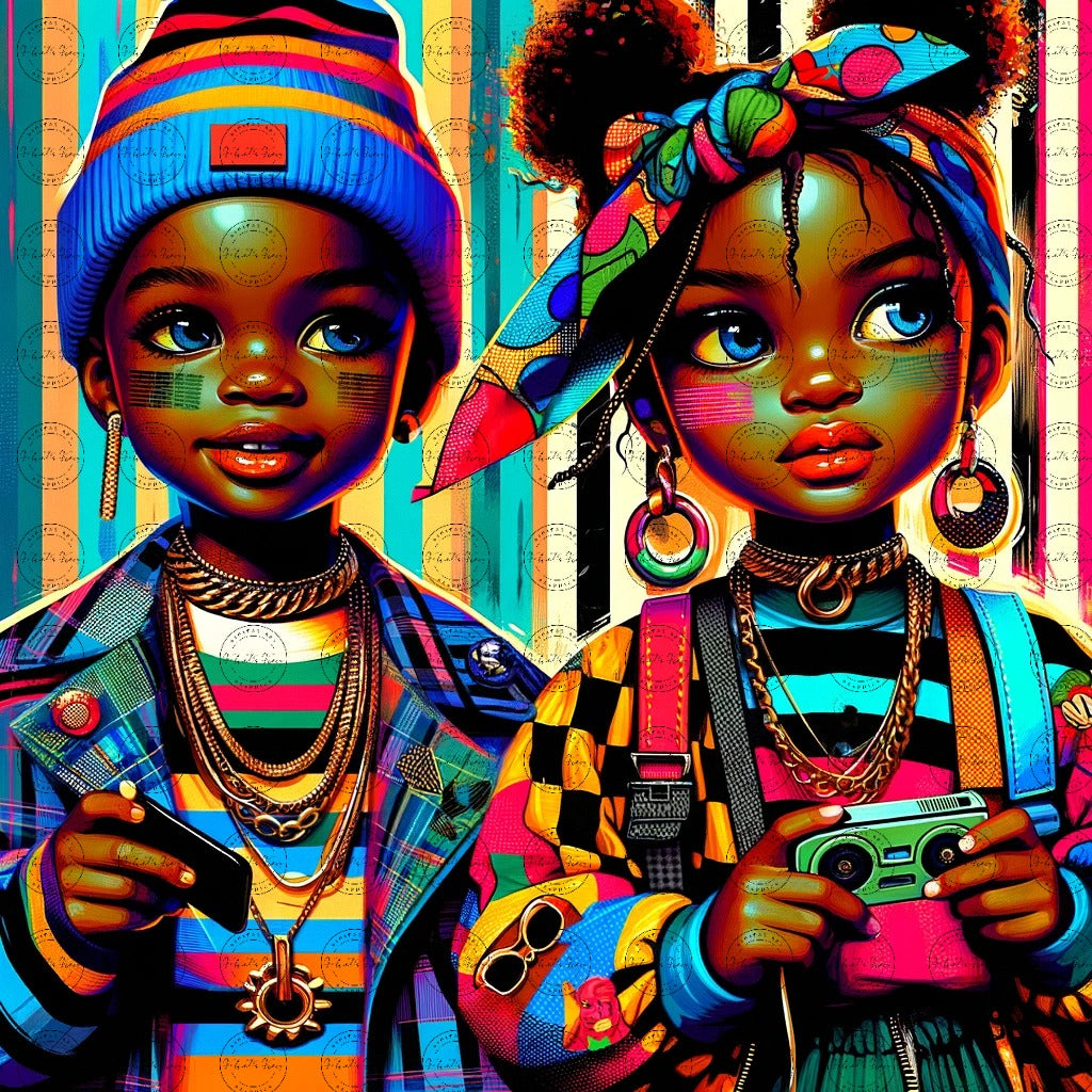 Black Girl Art - Kids Digital Art - Velvet's View - Colorful Essence - A Whimsical Fusion 57