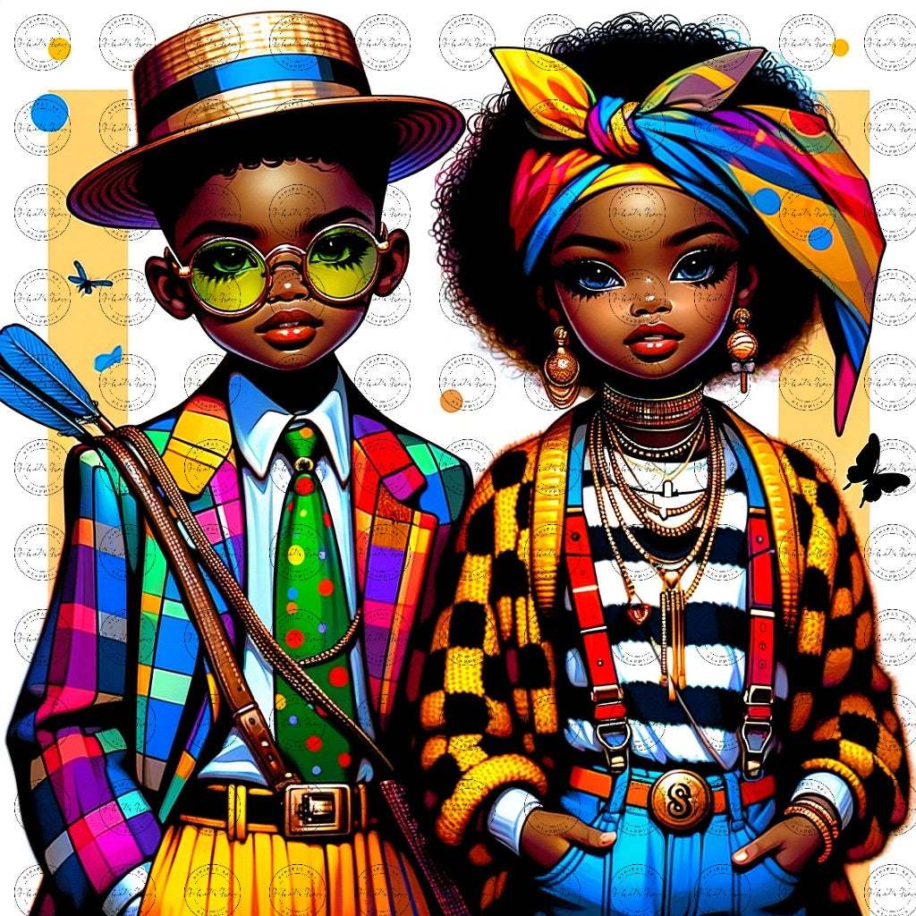 Black Girl Art - Kids Digital Art - Velvet's View - Colorful Essence - A Whimsical Fusion 55