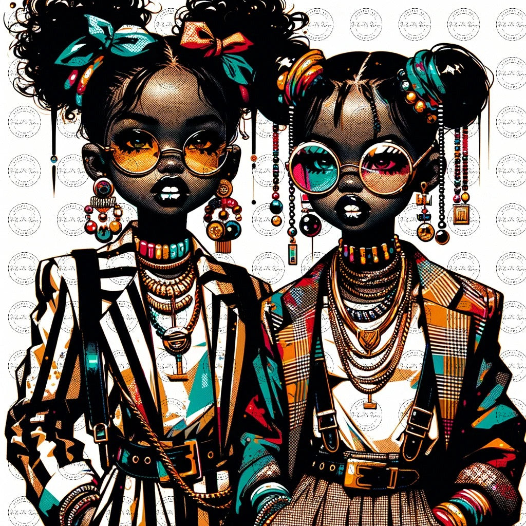 Black Girl Art - Kids Digital Art - Velvet's View - Colorful Essence - A Whimsical Fusion 60