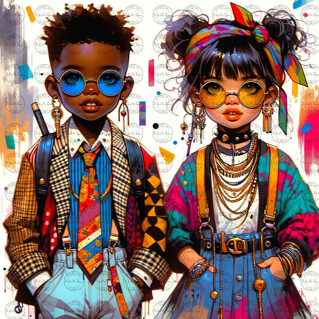 Black Girl Art - Kids Digital Art - Velvet's View - Colorful Essence - A Whimsical Fusion 64