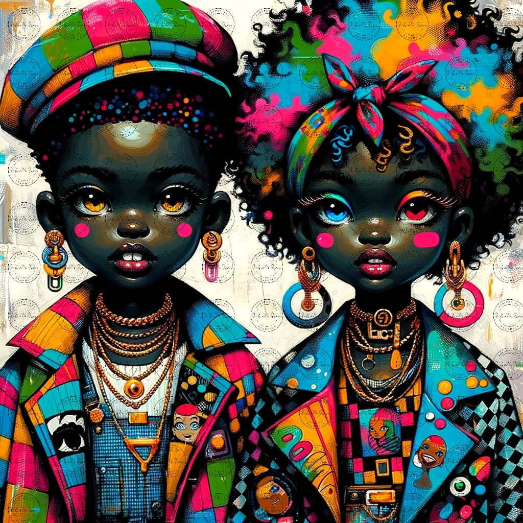 Black Girl Art - Kids Digital Art - Velvet's View - Colorful Essence - A Whimsical Fusion 52