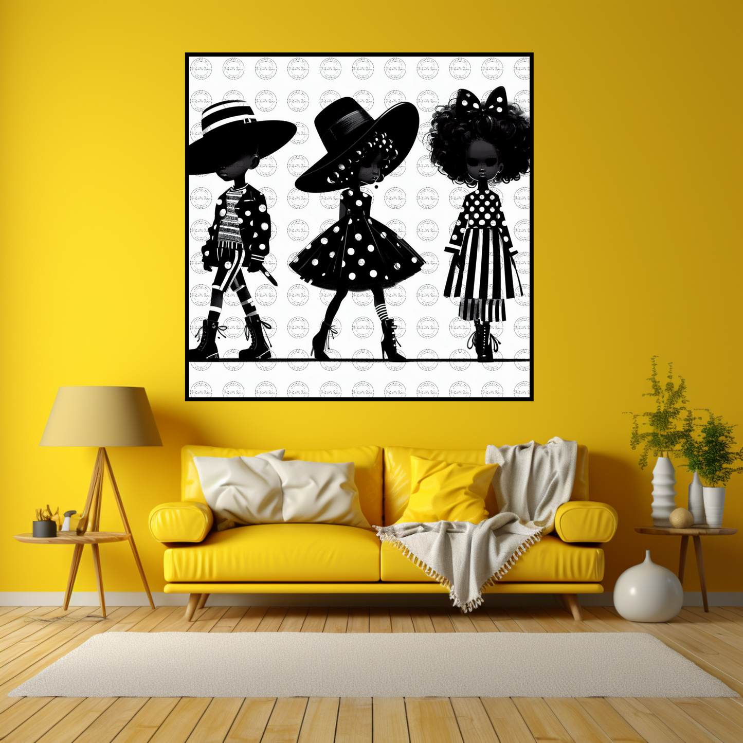 Black Girl Art - Kids Digital Art - Velvet's View - Kool Aid Cuties Collection: A Monochrome Tapestry of Childhood Joys 410