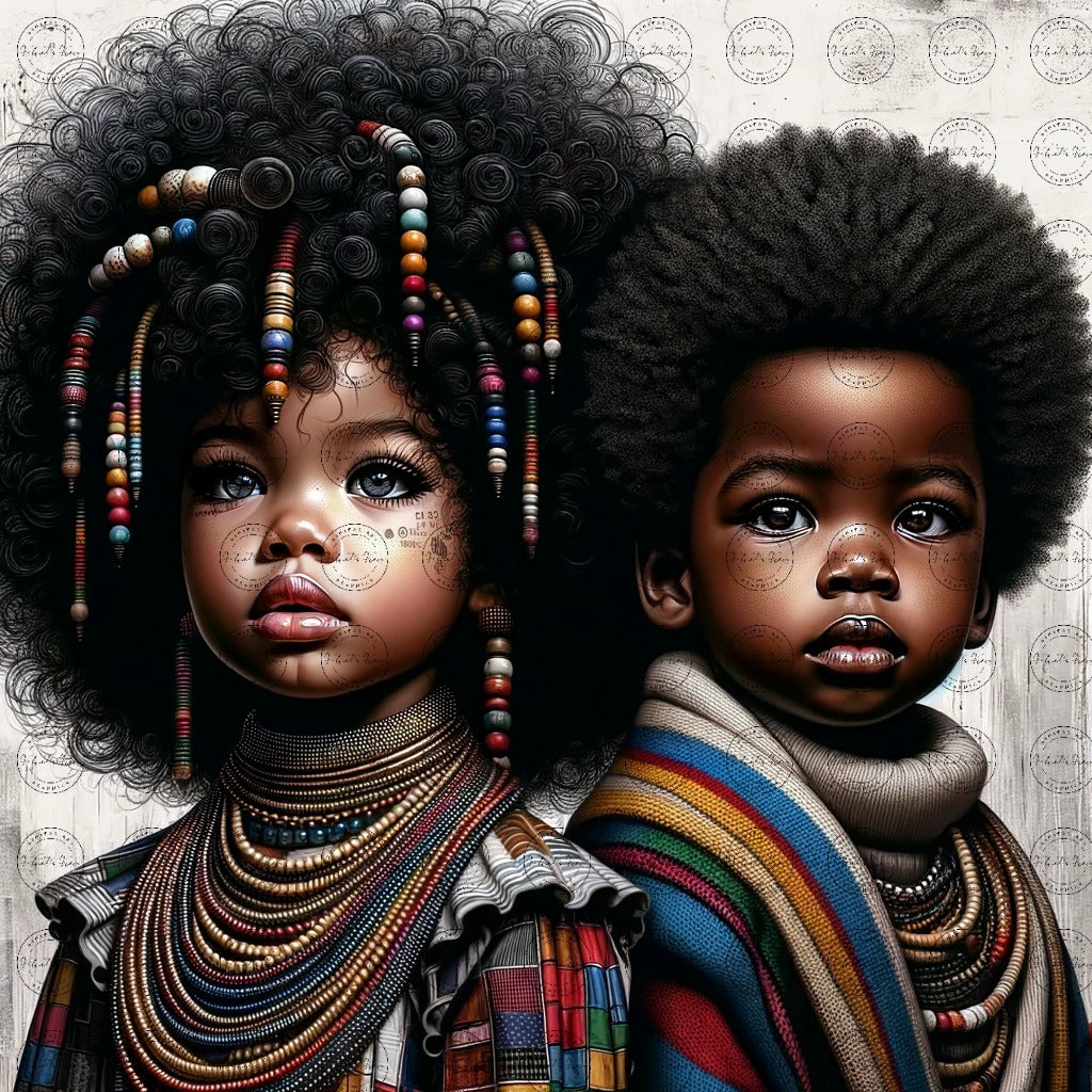 Black Girl Art - Kids Digital Art - Velvet's View - Urban Elegance - Toddlers in Vogue 45
