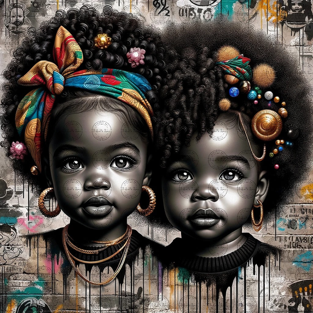 Black Girl Art - Kids Digital Art - Velvet's View - Urban Elegance - Toddlers in Vogue 48