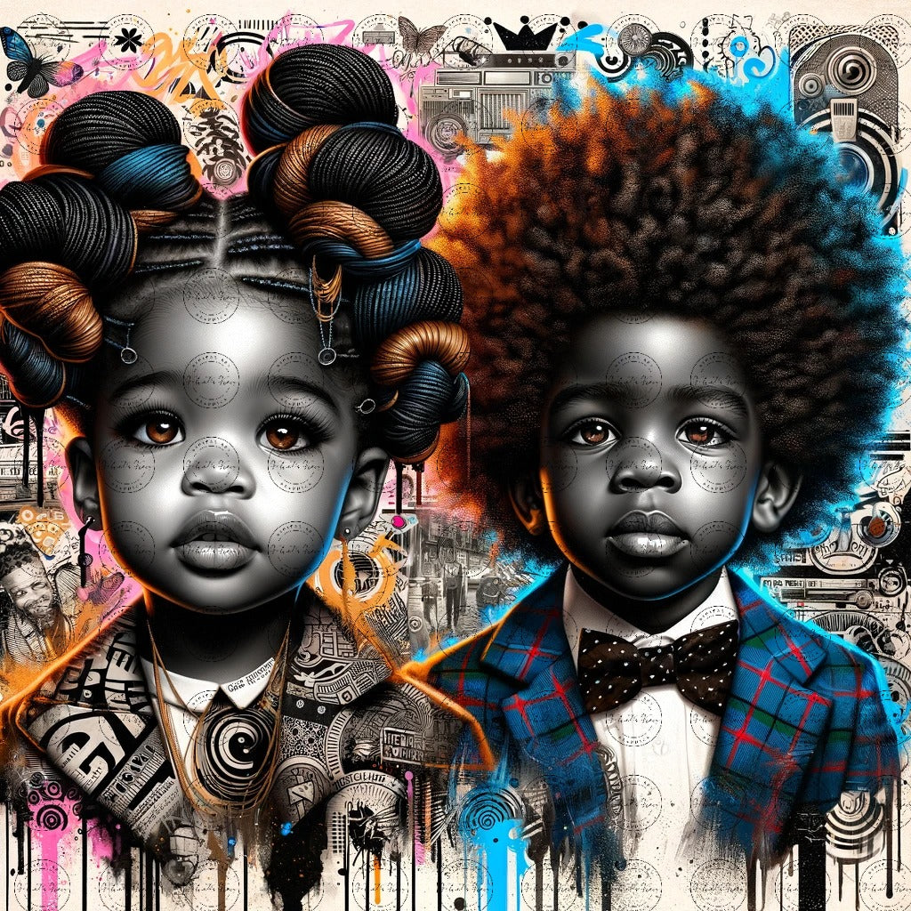 Black Girl Art - Kids Digital Art - Velvet's View - Urban Elegance - Toddlers in Vogue 52