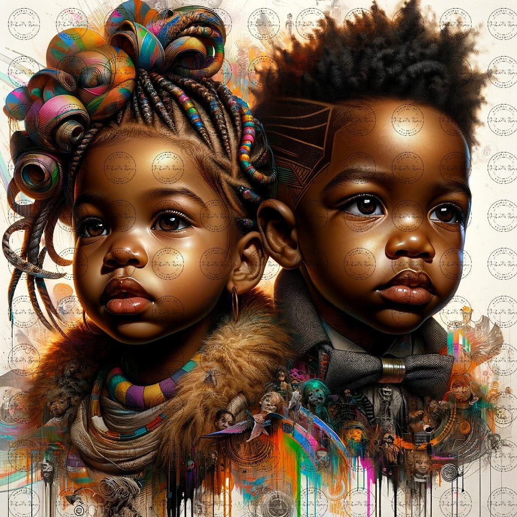 Black Girl Art - Kids Digital Art - Velvet's View - Urban Elegance - Toddlers in Vogue 40