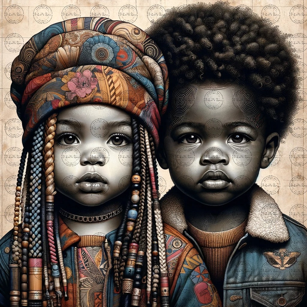 Black Girl Art - Kids Digital Art - Velvet's View - Urban Elegance - Toddlers in Vogue 44