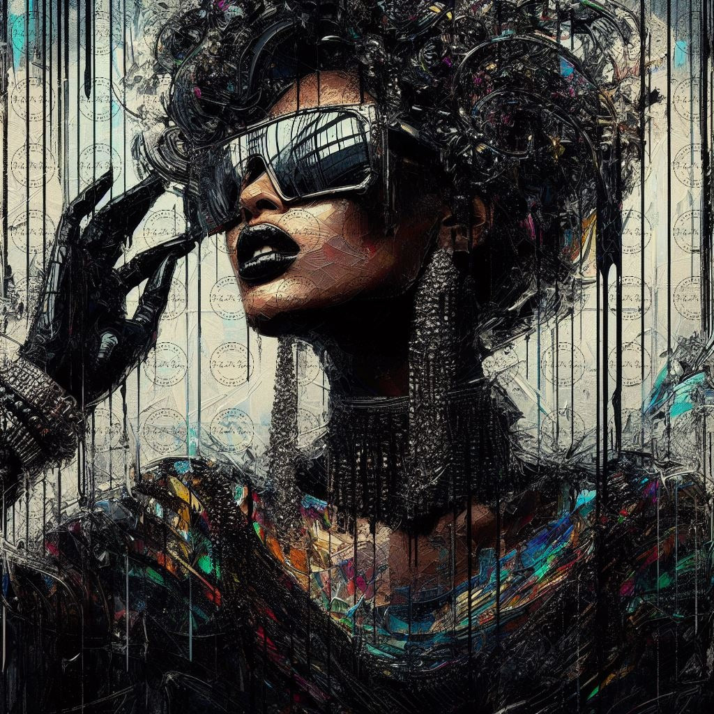 Digital Art - Vivid Elegance: Neo-Expressionist Fusion - #2017