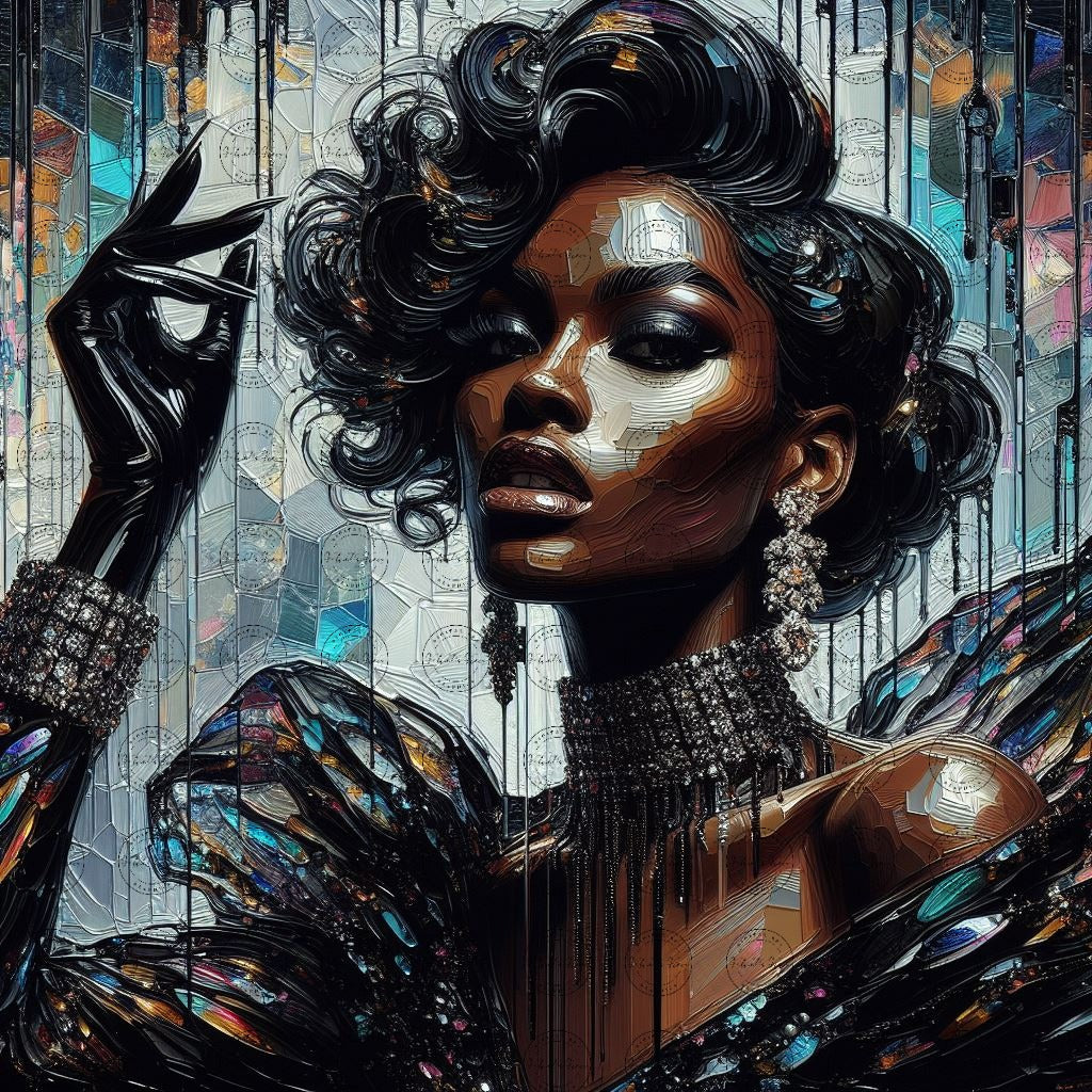 Digital Art - Vivid Elegance: Neo-Expressionist Fusion - #2020