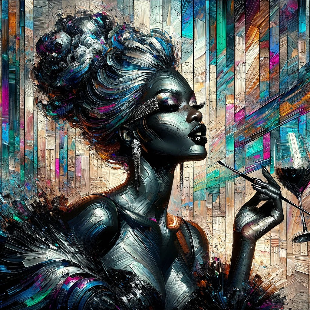 Digital Art - Vivid Elegance: Neo-Expressionist Fusion - #2012