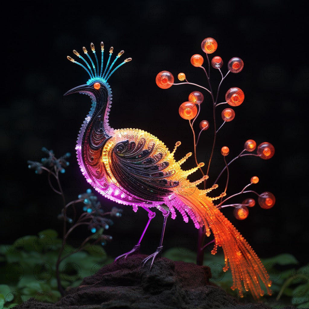 Digital Art - Radiant Reverie: Mycelium Bird of Paradise - #2016