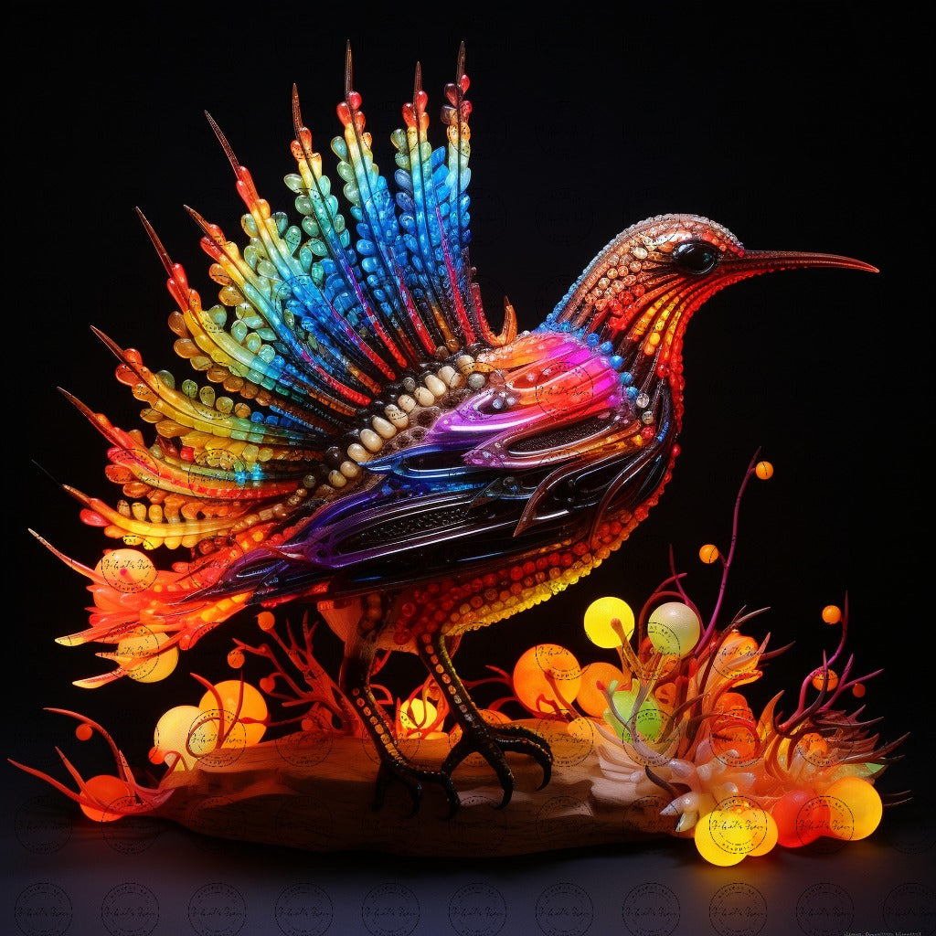Digital Art - Radiant Reverie: Mycelium Bird of Paradise - #2012