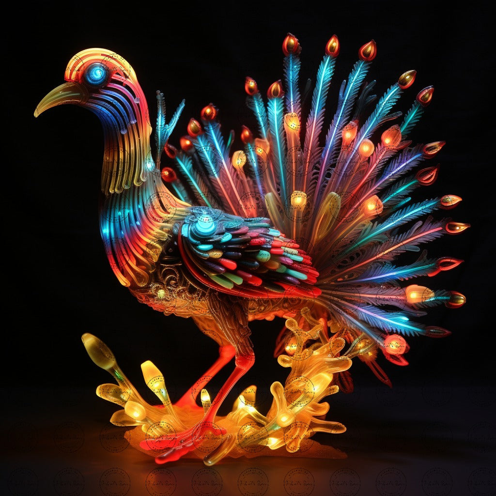 Digital Art - Radiant Reverie: Mycelium Bird of Paradise - #2014