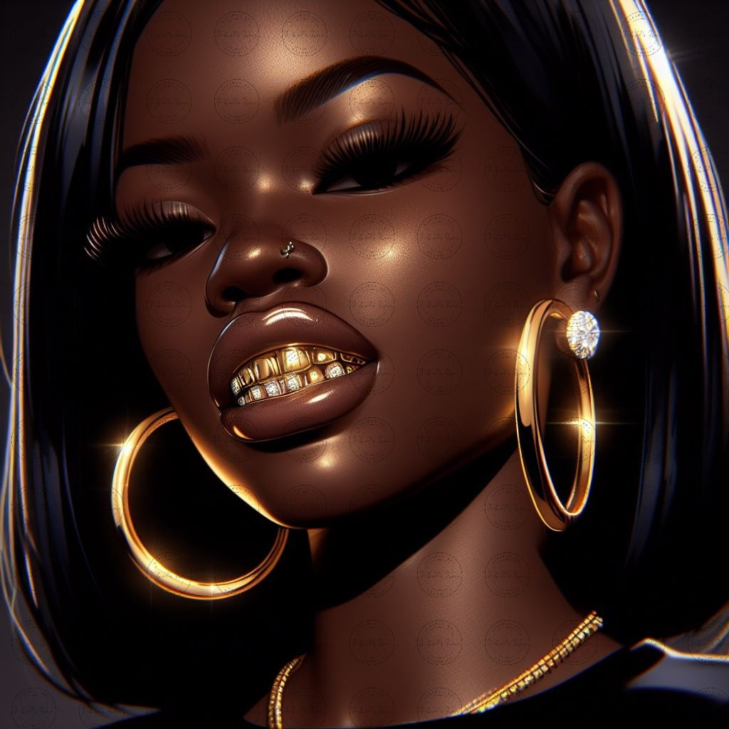 Digital Art - Gilded Grace: A Cutout Animation Portrait - #2016